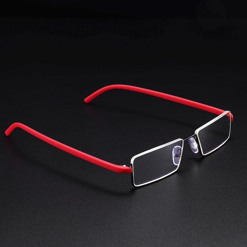 Anti blue light Coated Lenses Business Half Frameless Ultra-light Portable Reading Presbyopia Eyeglasses + Box +1.25 +1.5 +1.75 +2.25 To +4