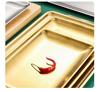 Gold Rectangular 304 Stainless Steel Plate - Thick Tray for Crafts, BBQ, Western Food, and Snacks