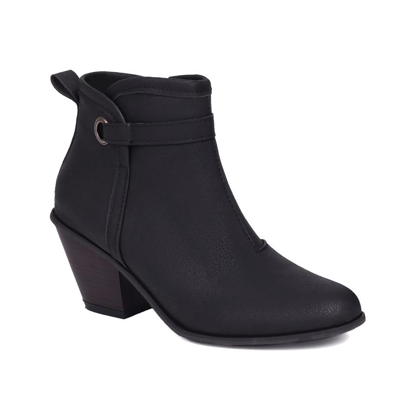 

Женские ботильоны, полусапожки на толстом высоком каблуке с круглым носком на молнии, лаконичная женская модная обувь, зимняя черная, хаки, красная 44 34 чёрный