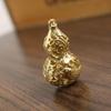 Retro Brass Hollow Gourd Diy Key Chain Lucky Pendant Brass Gluttonous Bell Car Small Pendant