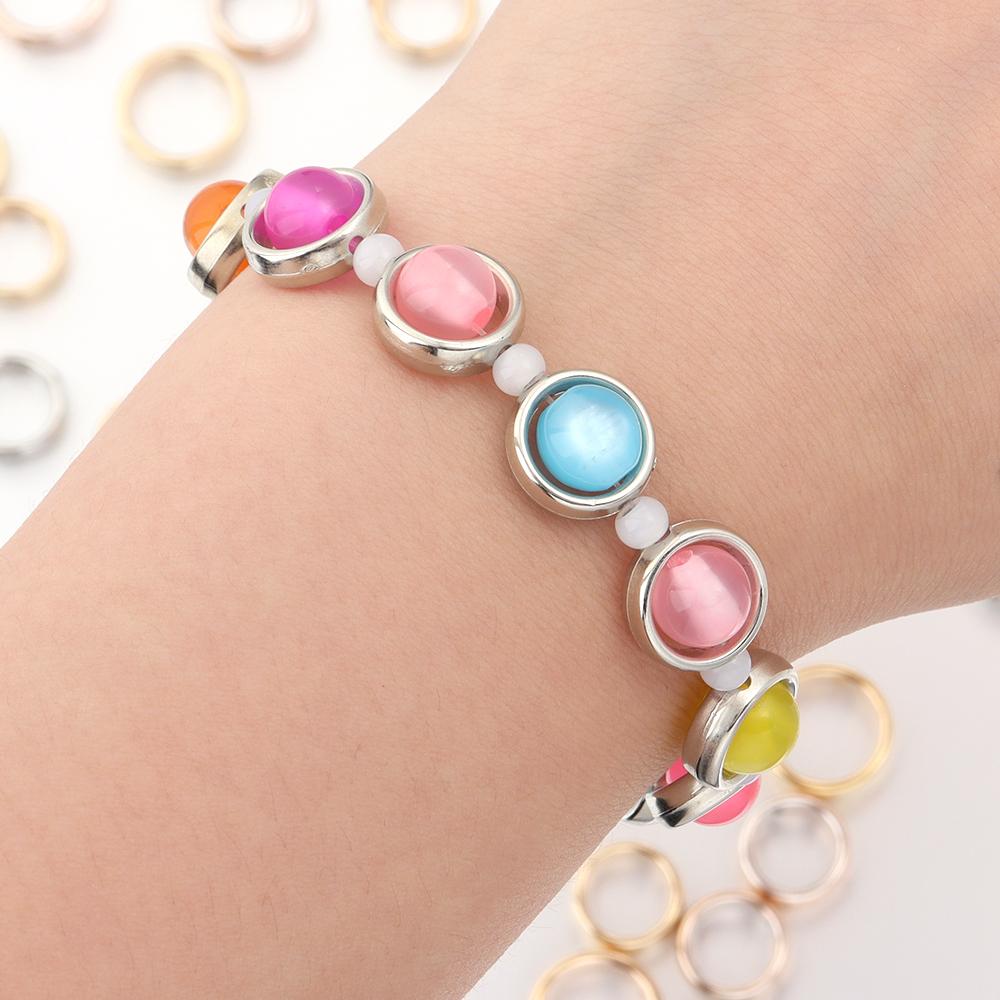 100set/lot Double Hole Frame Circular Bead CCB Positioning Circle Jump Rings for Diy Bracelet Earrings Pendants Jewelry Making