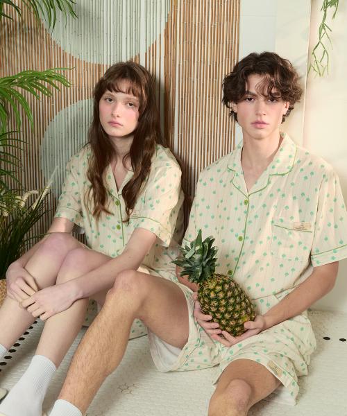 

[Pink Zone] 2-Pack Sage Short Sleeve Collar Pajama Set [Shipped from Korea] 100% Authentic M M