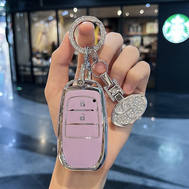 TPU Car Key Case Fob Cover for Toyota CHR Hilux Fortuner Land Cruiser 200 Camry Corolla Crown RAV4 Highland Keychain Accessories