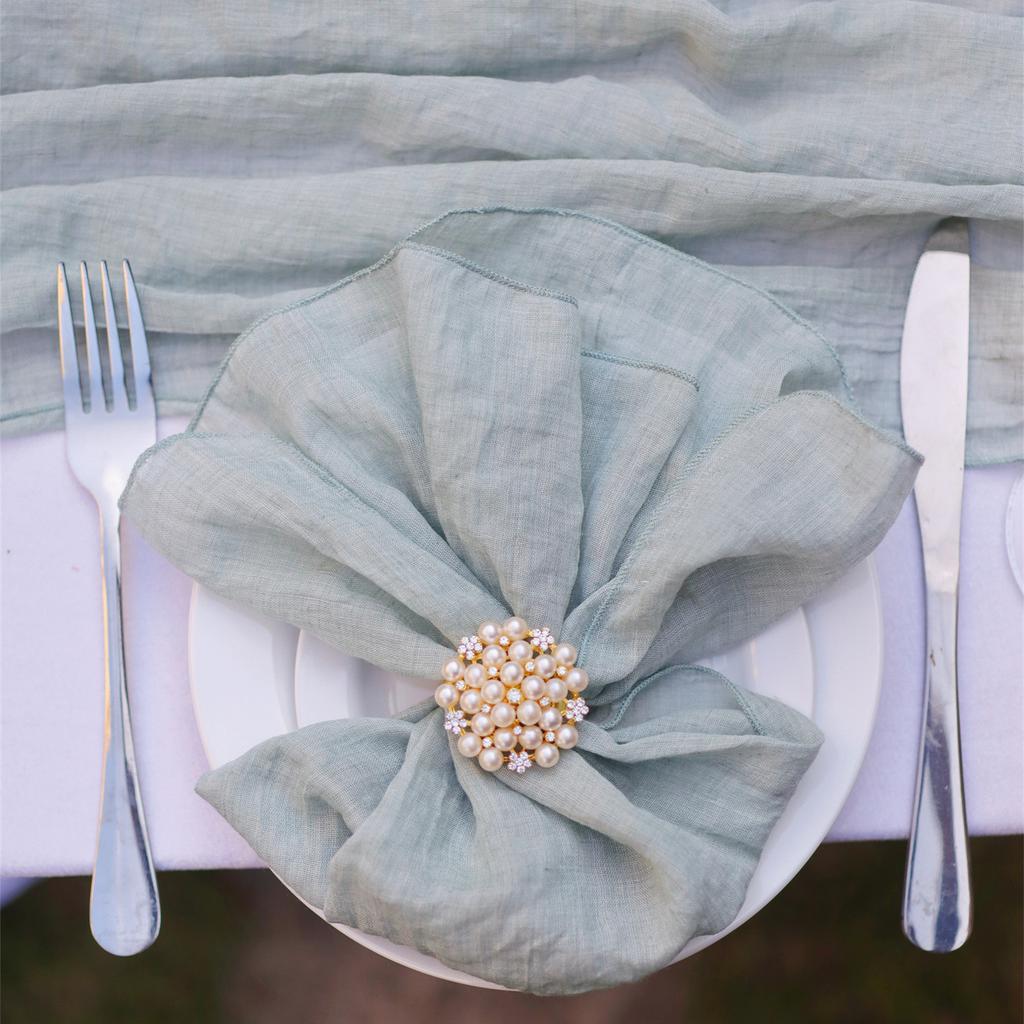 Polyester Cloth Napkins 18 X 18 Inches Cheesecloth Napkins Table Dinner Versatile Reusable for Dining Parties Wedding Decoration