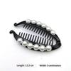 Fashion Pearl Rhinestone Banana Hair Clip Bling Decor Hair Barrettes for Girls Birthday Gift Daily Outing Hair Accessories