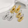 High Polish Chunky Oval Earrings for Women,Waterproof Stainless Steel Hoop Earrings,Trendy Geometric Jewelry Gifts
