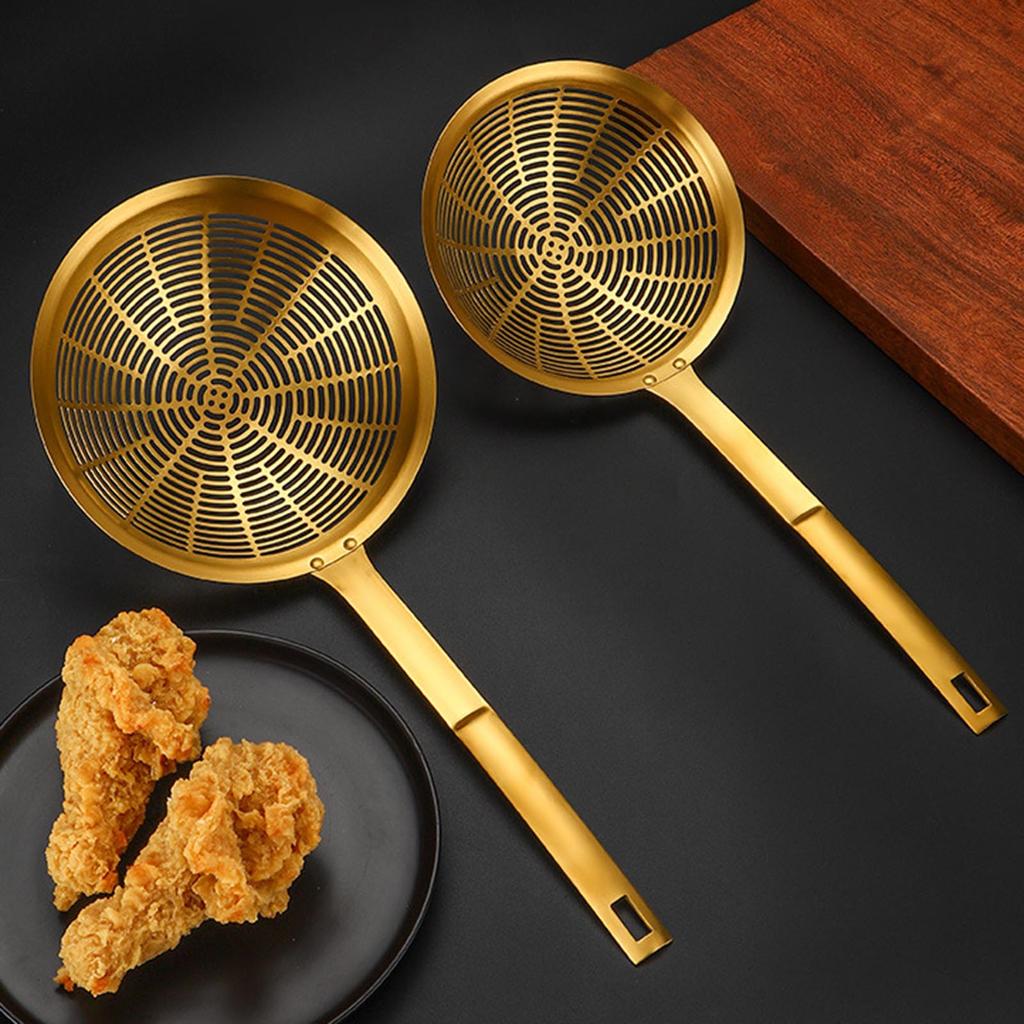 Stainless Steel Slotted Spoon for Cooking and Frying Rustproof Kitchen Skimmer Large Colander Vegetable Broth Tool