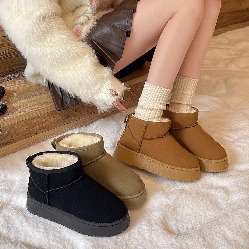 Muffin Thick-soled Snow Boots Women's, New Winter Piled Thickened Warm Cotton Shoes Non-slip Heightening Women's Shoes