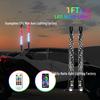 Mini Éclairage de Mât de Drapeau LED Iridescent avec Application & Télécommande pour Véhicules Tout-Terrain & Buggys de Plage