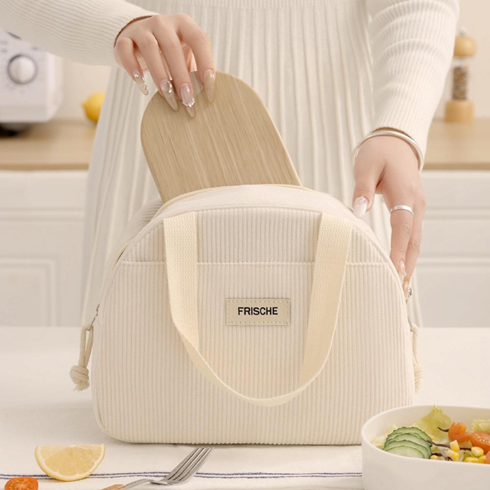 Isolierte Lunchtasche Große Kapazität Handtasche Cord-Isolierte Lunchtasche Wiederverwendbare Brotdose für Arbeit Picknick Reisen Wandern Schule