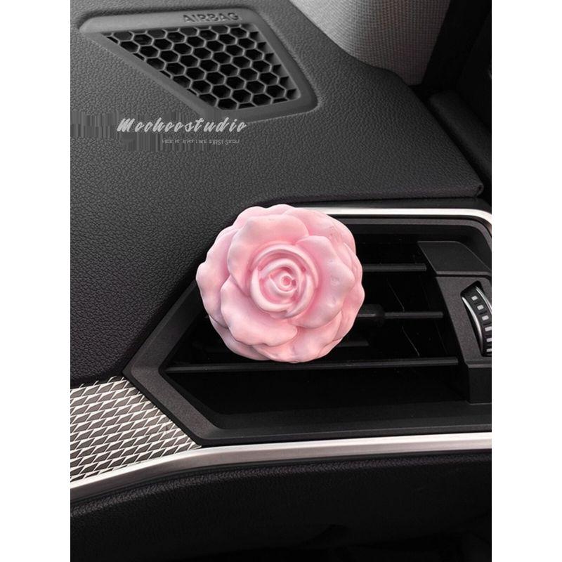 Rose Car Air Outlet Clip Light Perfume Car Accessories Handmade Diffuse Plaster Car Interior Aromatherapy Free Essential Oil New Car Gift