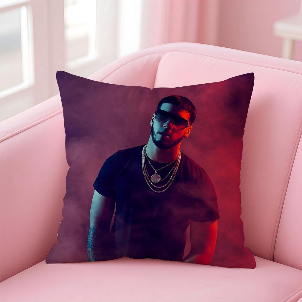 Latin Trap Rapper A-Anuel Aa Cushion Cover Pillowcase Short Plush Invisible Zipper Room Sofa Cushion Cover