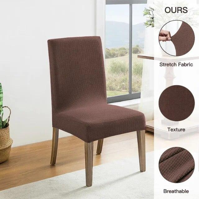 

2 шт. водонепроницаемый чехол на обеденный стул, флисовый эластичный чехол на стул, однотонный чехол на стул для кухни, банкета, свадьбы, дома чистый