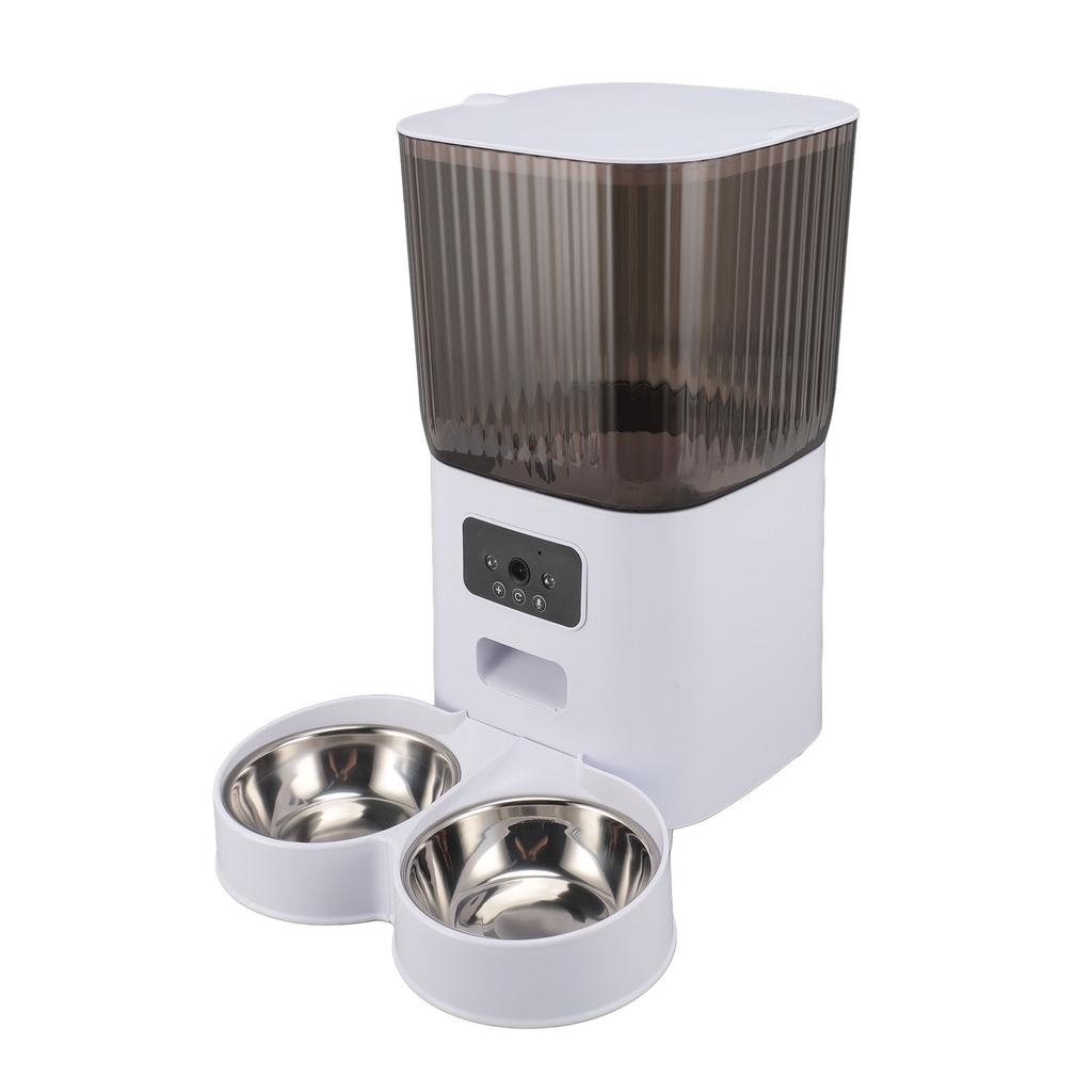 Haustierfutterspender Multifunktional 304 Edelstahl Futternapf Katzenfutterspender 5L Fassungsvermögen für Innen