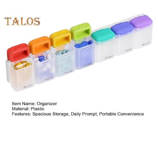 Weekly Pill Organizer with Magnet 7-Day 1 Time Daily Reminder Medicine Dispenser Portable Pill Container Holder Large Capacity Medicine Box