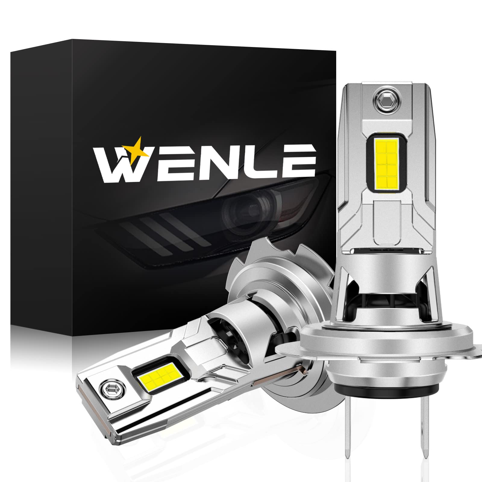 

WENLE H7 LED Headlight Bulb, Compatible with New Car Inspections, 7 Times Brightness, 18,000 H7 белый
