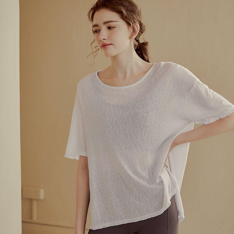 Loose Fit Breathable Running Top Lightweight Yoga Tee Slimming Workout Shirt for Women