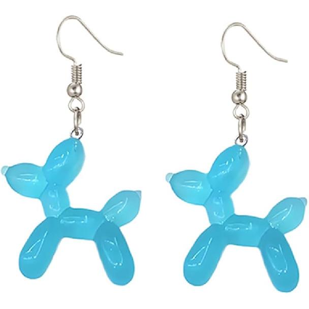 coadipress 3D Серьги-шарики в виде собаки для женщин Кавайные Забавные Серьги-животные из воздушных шаров Собаки Цветные Мультяшные Смоляные Шармы Собаки Пудели Висячие Серьги Patry