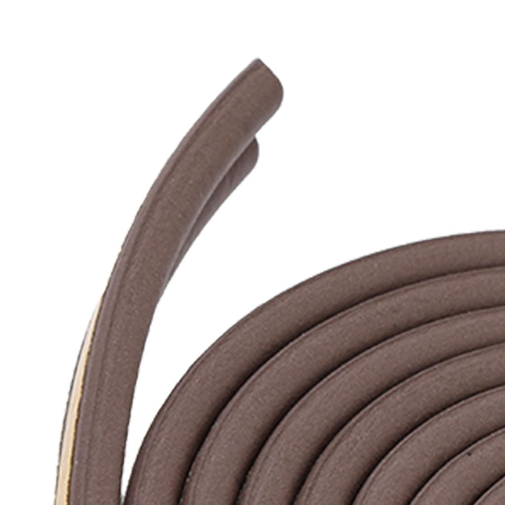 5 Metrów 9*6mm Samoprzylepna Uszczelka Gumowa Izolacyjna Akustyczna do Drzwi Okien (brązowy)