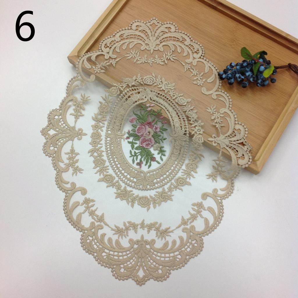 Classic Style Lace Placemat Embroidered Table Surface Cloth Dining Room Decorative Table Furniture Mats Party Wedding Antique Coffee Coasters