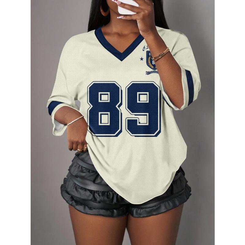 Fashion Women's V-Neck Short Sleeve 3D Casual Color Printing Casual Short Sleeve V-Neck T-Shirt