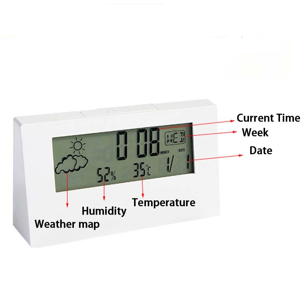 Bedside Table Backlight Temperature Calendar Number Clock LED Digital Large Number Alarm Clock Electronic Clock