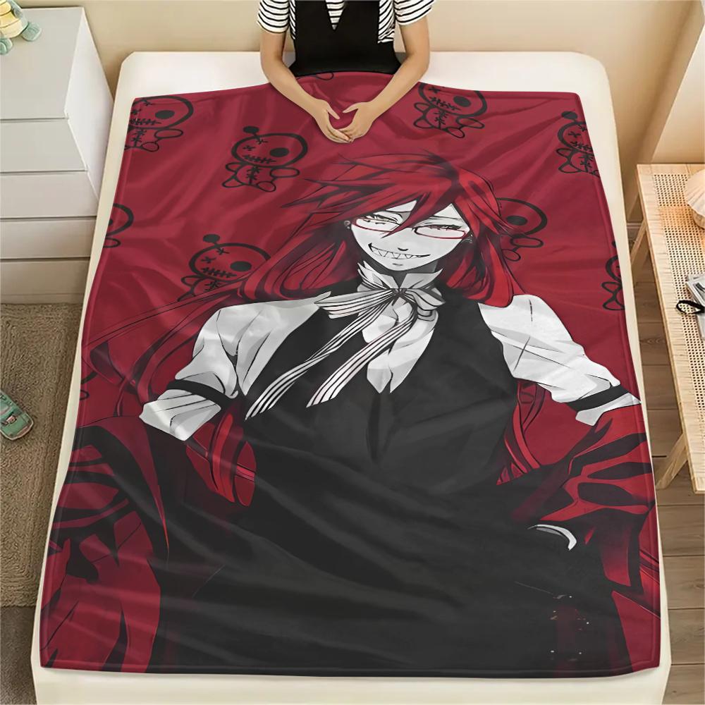 1PC Black Butler Print Flannel Blanket, High Quality All Seasons, Home Decor, Warmth and Comfort, Perfect for Christmas Gifts