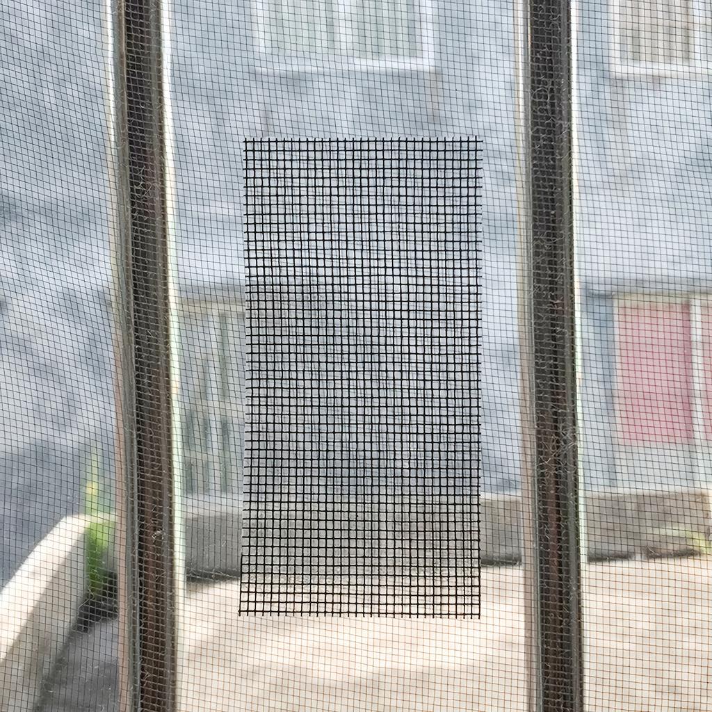 Black Window Screen Repair Kit with Adhesive and Waterproof Tape to Cover Grid for Fixing Holes in Window Screens and Mesh Doors