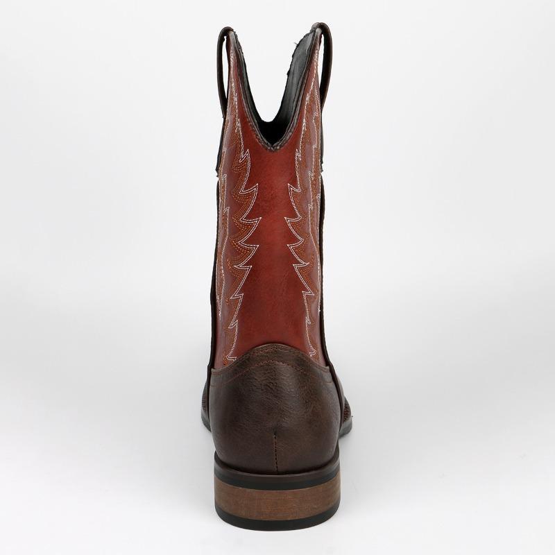 Retro Embroidery Design of Western Cowboy Boots High Quality Leather Boot Platform Boots New Boots for Men Botas Para Hombre