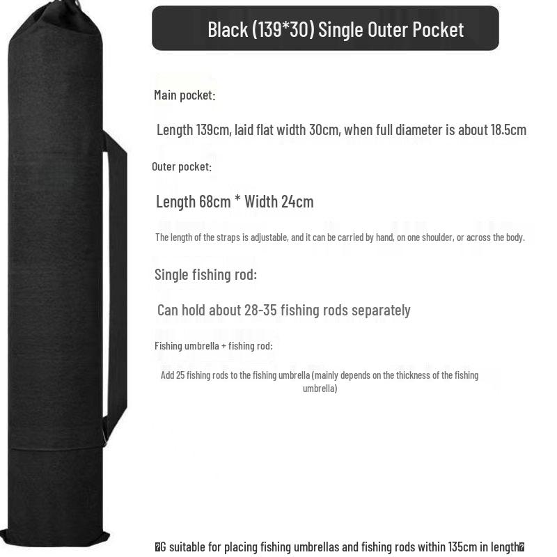 Lightweight Canvas Fishing Gear & Rod Storage Bag with Umbrella Holder