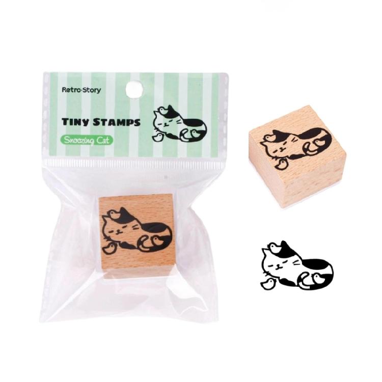 Charming Cats Themed Miniature Wood Stamps Adorable Cats Shape Stamp For Handmade Journal Card And Artistic Decorations