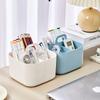 1PC Portable Plastic Storage Basket with Handle, Lightweight Desktop Finishing Box, Suitable for Schools and Offices