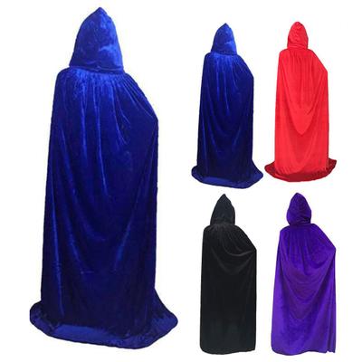Hooded Thicker Unisex Cloak Coat Extra Long Lace Up Halloween Cape Medieval Costume