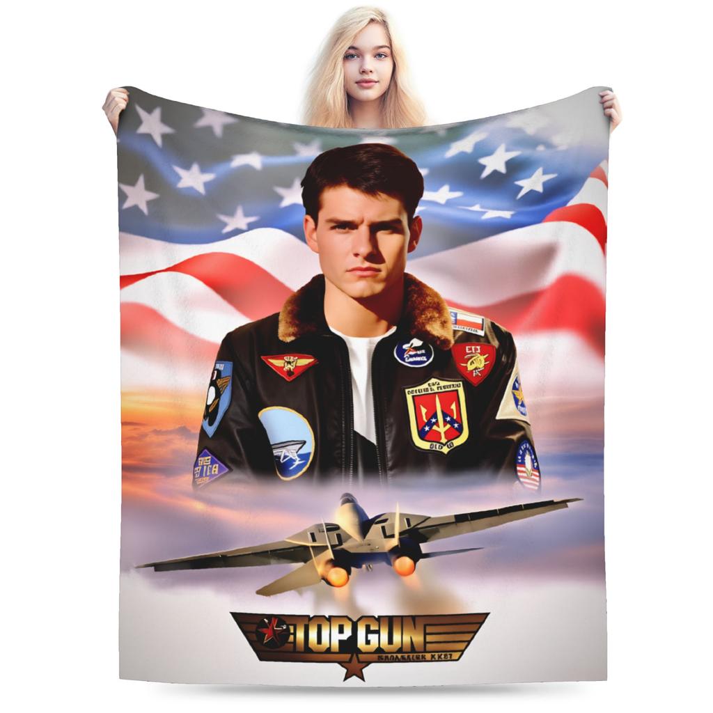 Top Gun Sign Tom Cruise Fighter Blanket Soft Pattern Plush Bedding Throws For Boy Girl Home Decor Flannel Bedspread Bed Cover