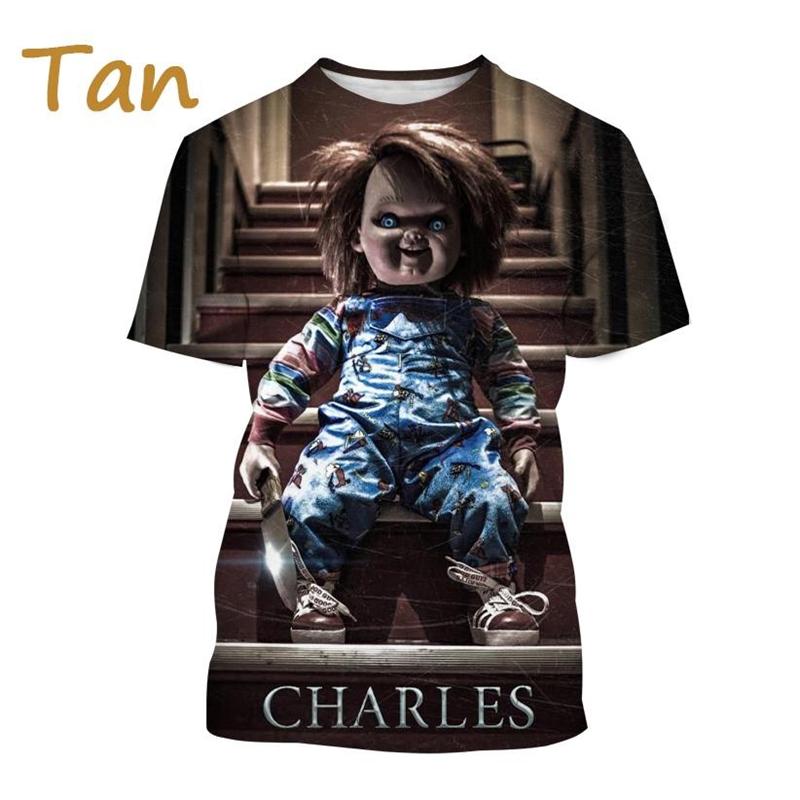 Saldi Estivi Chucky T-shirt Stampata 3D Divertente Stile Streetwear Manica Corta Uomo Design Horror Girocollo Abbigliamento