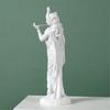 Standing Hindu God Krishna Resins White Marbled Finish Sculpture Figurine Ornament for Home Office Desktop Decoration X3UC