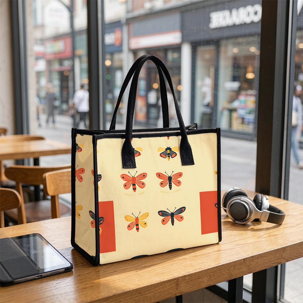 Cute Insect Printed Tote Bag Casual Large Capacity Handbag for Daily Use
