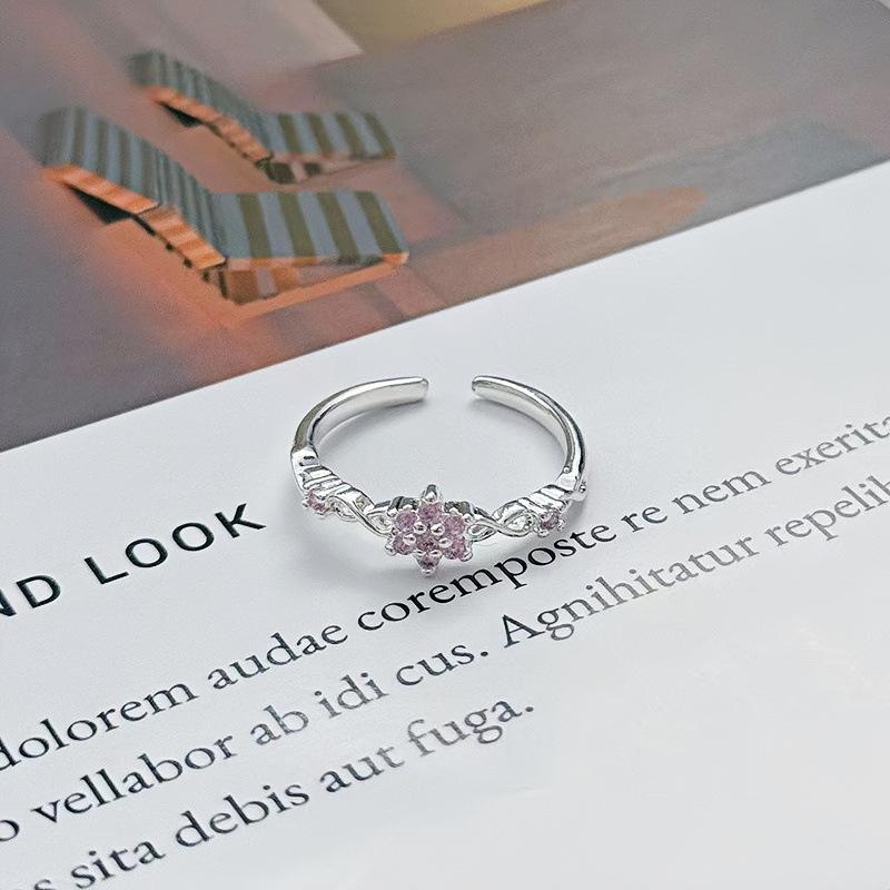 Small, Simple And Exquisite Fine Diamond Opening Ring, Schoolgirl Small, Fresh, Niche, High-End Sense, Light Luxury Index Finger Ring
