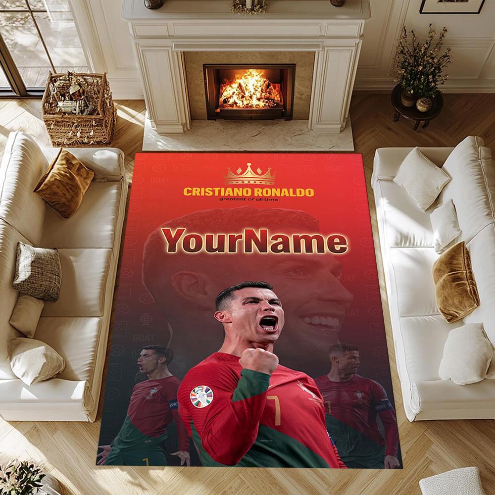 Cristiano Ronaldo 31 Personalized Text Floor Rug Office Rug Design for Decorate Room Game Room Entryway Study Room Anti-slip Rug Decorate Offices