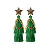 Santa Claus Merry Christmas Earrings Xmas Boots Ear Stud Handmade Beaded Ear Drop  New Year