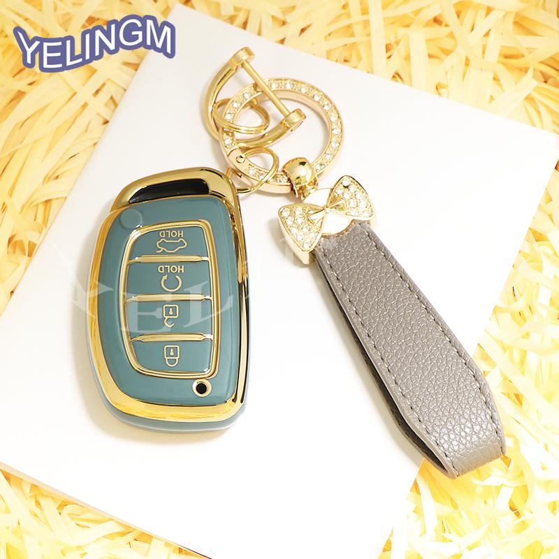 4 Button Car Key Case Cover For Hyundai Avante Sonata Santa Fe Tucson Elantra Azera Creta