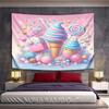 Candyland Dream Dessert Artwork Pattern Wall Hanging Tapestry Decorative Tapestry Home Decor for Bedroom and Living Room