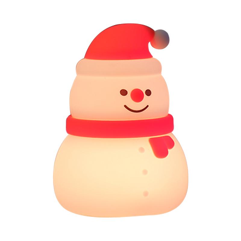 Grenzüberschreitendes Weihnachts-Silikon-Nachtlicht: Wiederaufladbare Nachttisch-Atmosphärenlampe mit Timer