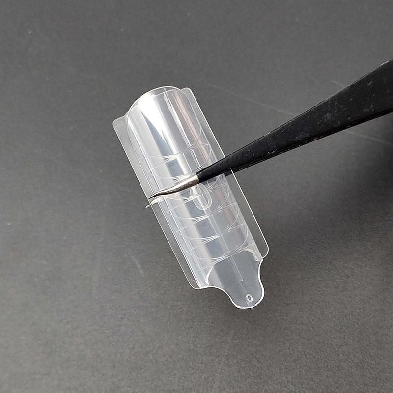 140Pcs Sandwich Dual Nail Form Mold Reusable Full Cover Mold Clear Nail Art Extension Shaping Tool Coffin Almond Nail Forms