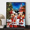 Disney Diamond Painting Mickey and Minnie Mouse Christmasthemed Healing Illustrations 5D Diamond Painting Art Embroidery Cross Stitch Room Decoration