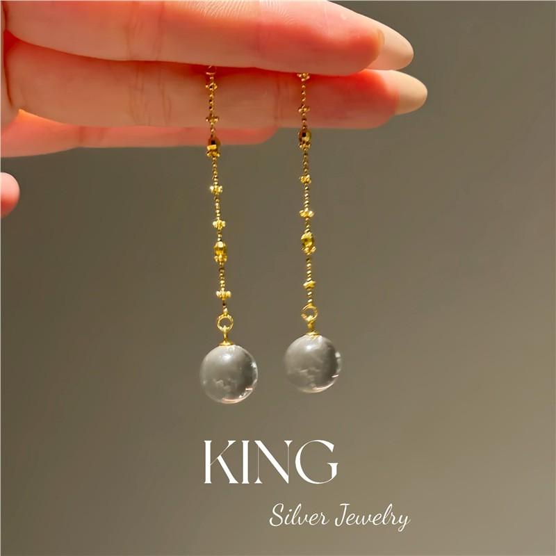 Elegant Gold-Plated Crystal Pearl Drop Earrings With Fringe Tassel Women 2025 Fashion Statement Jewelry White Crystal Long Version