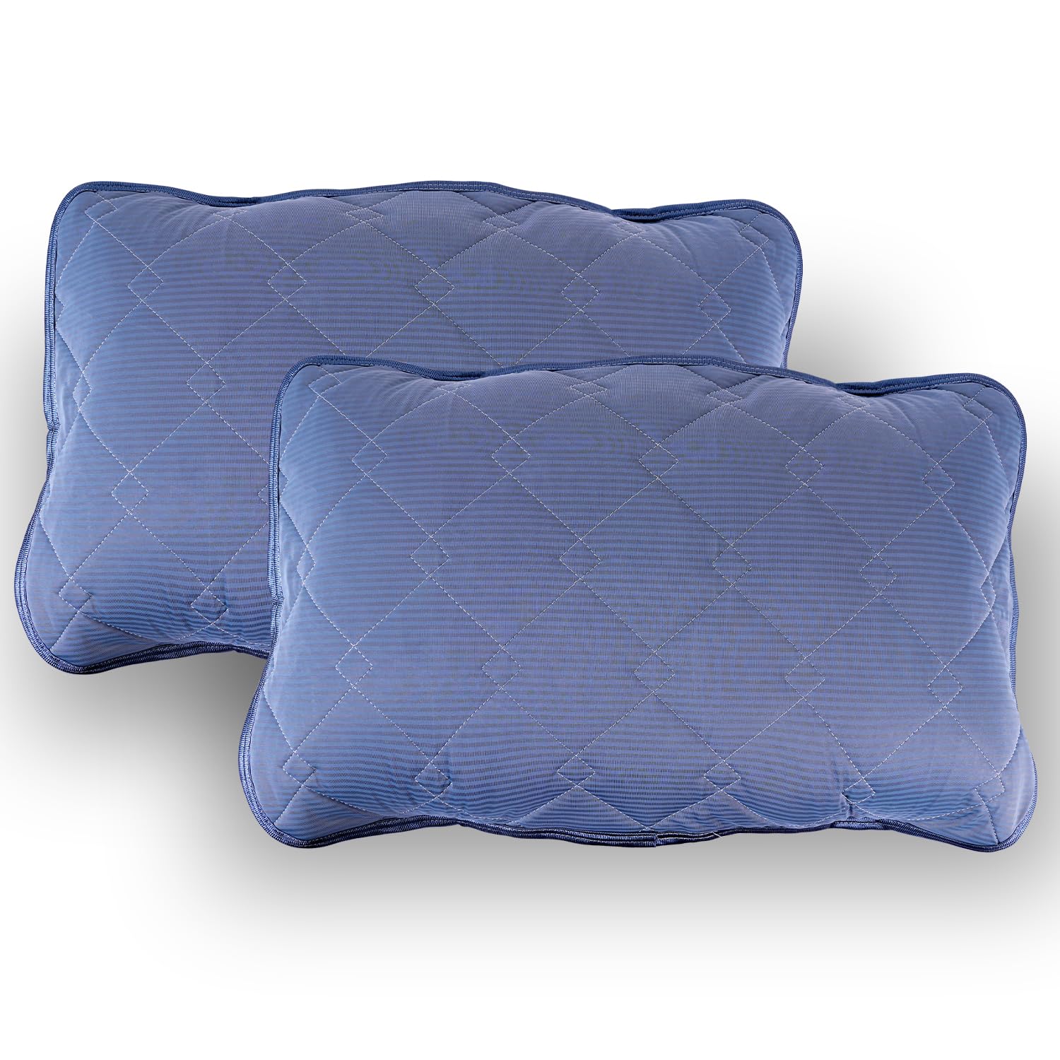 

Крутая наволочка, разработанная для летнего охлаждающего прикосновения, с фиксированной резинкой, охлаждающая подушка, влагоотводящая, против запаха, всесезонный набор подушек из 2 штук [Новинка 2025, Q-MAX0.54] синий