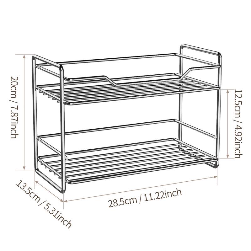 Modern 2-Tier Stainless Steel Countertop Spice Rack