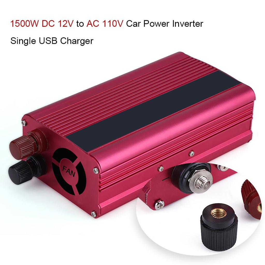 1500W   Autokonverter   12V auf AC 110V mit USB-Anschluss für Fahrzeuge LKW Wohnmobile Camping 170mm x 95mm 55mm