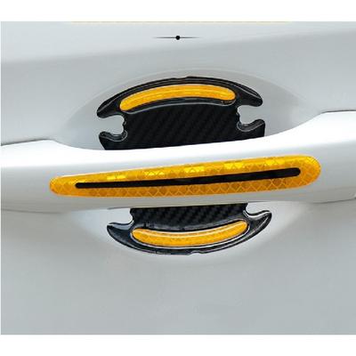 Car Door Handle Protection Cover Stickers Guard Film Carbon Fiber Reflective Decal Safety Anti-collision Strips Car